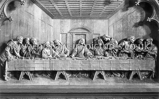 A panel showing "The Last Supper" at St Mary's Church, Walthamstow. c.1920's
